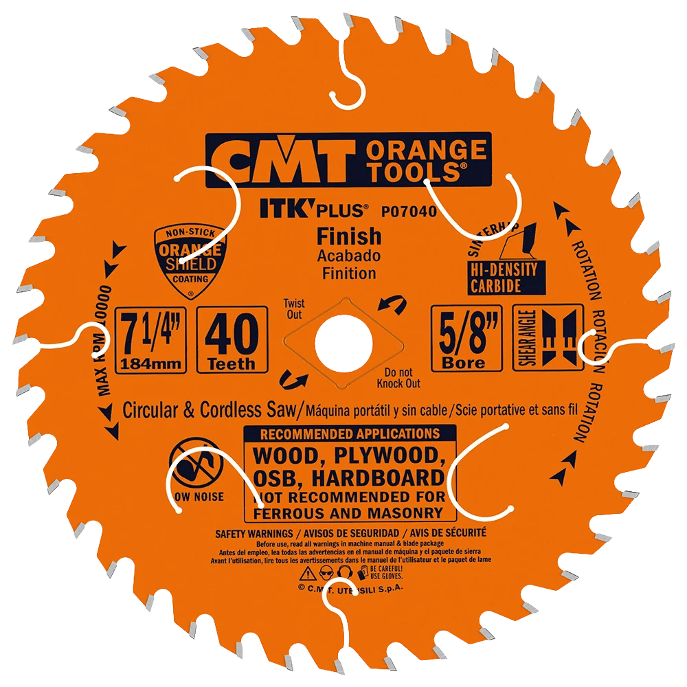 Fast CMT Orange Tools 7-1 4 40T Itk-Plus® Finish Saw Blade User-Friendly