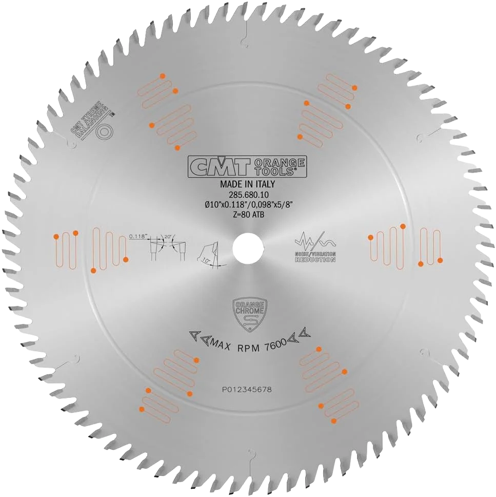 Fast CMT Orange Tools 10 80T Ultra Finish Saw Blade Traditional