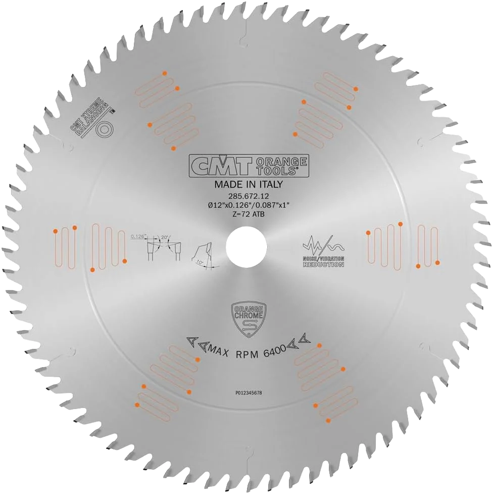 Environmentally Friendly CMT Orange Tools 300mm 72T Fine Finish Saw Blade Trusted