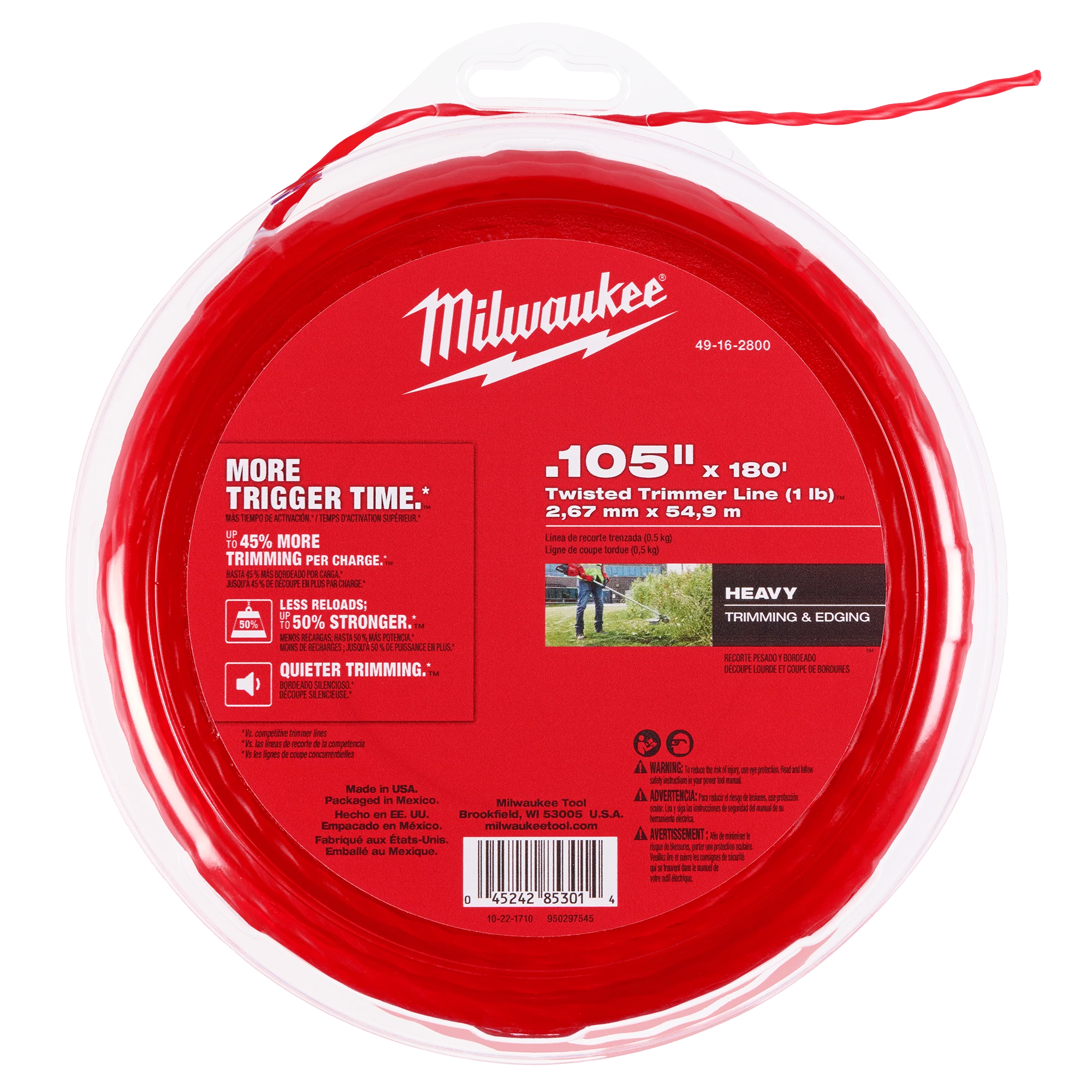 Premium Material Milwaukee .105 x 180′ Trimmer Line Trusted