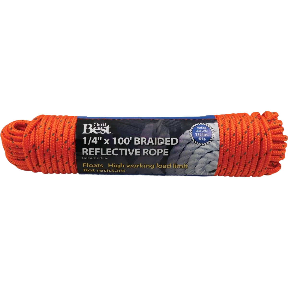 Sophisticated Do it Orange Braided Reflective Polypropylene Packaged Rope 1 4 In. x 100 Ft. Recyclable