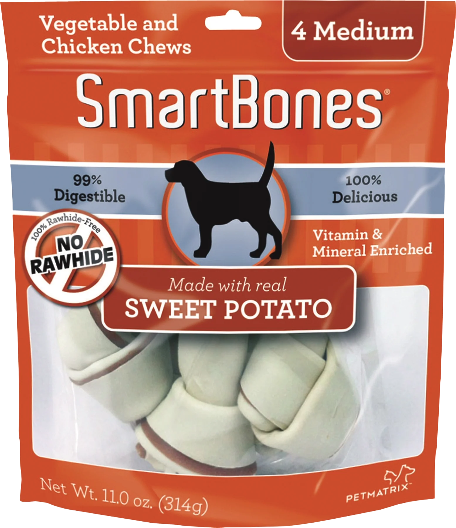 Practical SmartBones Medium Sweet Potato Chews for Dogs 4-Pack Elite