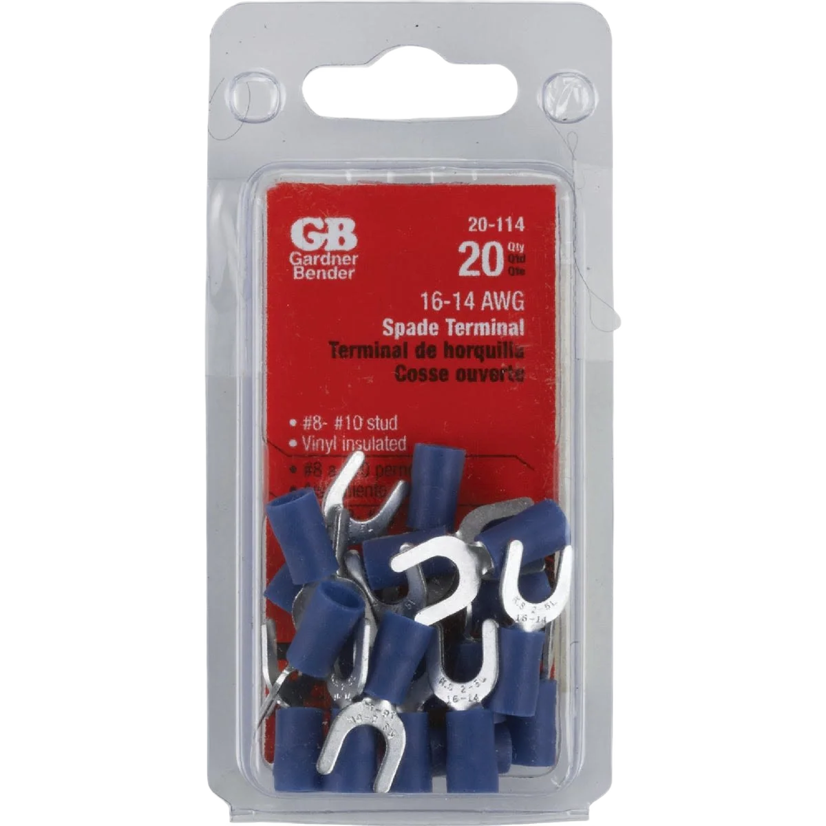 Responsible Gardner Bender 16 to 14 AWG 8 to 10 Yes Spade Terminal 20-Pack Flexible