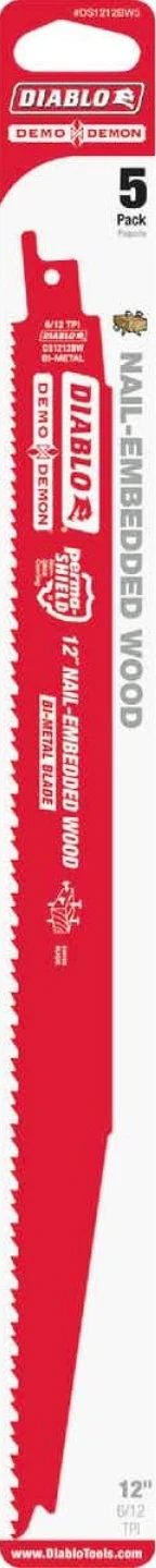 Specialty Diablo 12-In. Bi-Metal Embedded Wood Saw Blades 5-Pack Verified