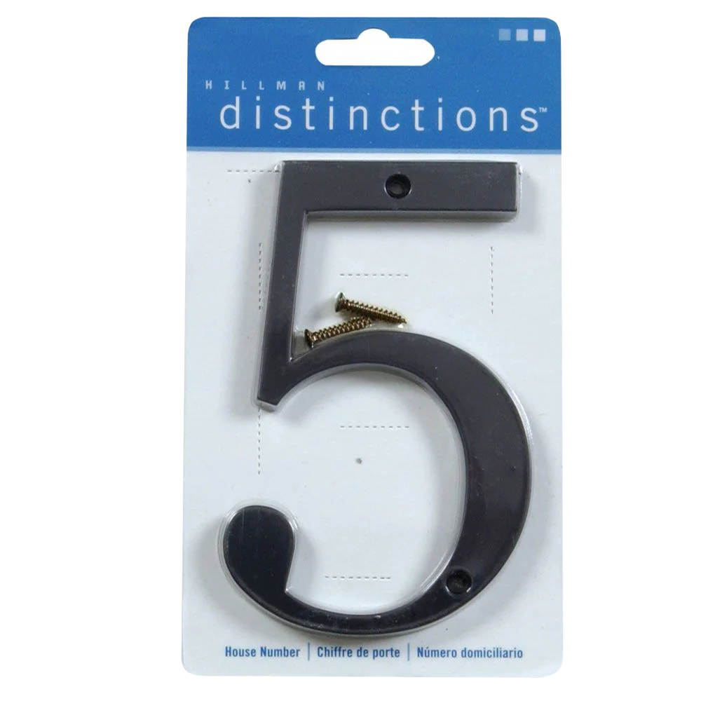 High-Performance Hillman Distinctions 4-In. Flush Mount Black House Number 5 Optimized