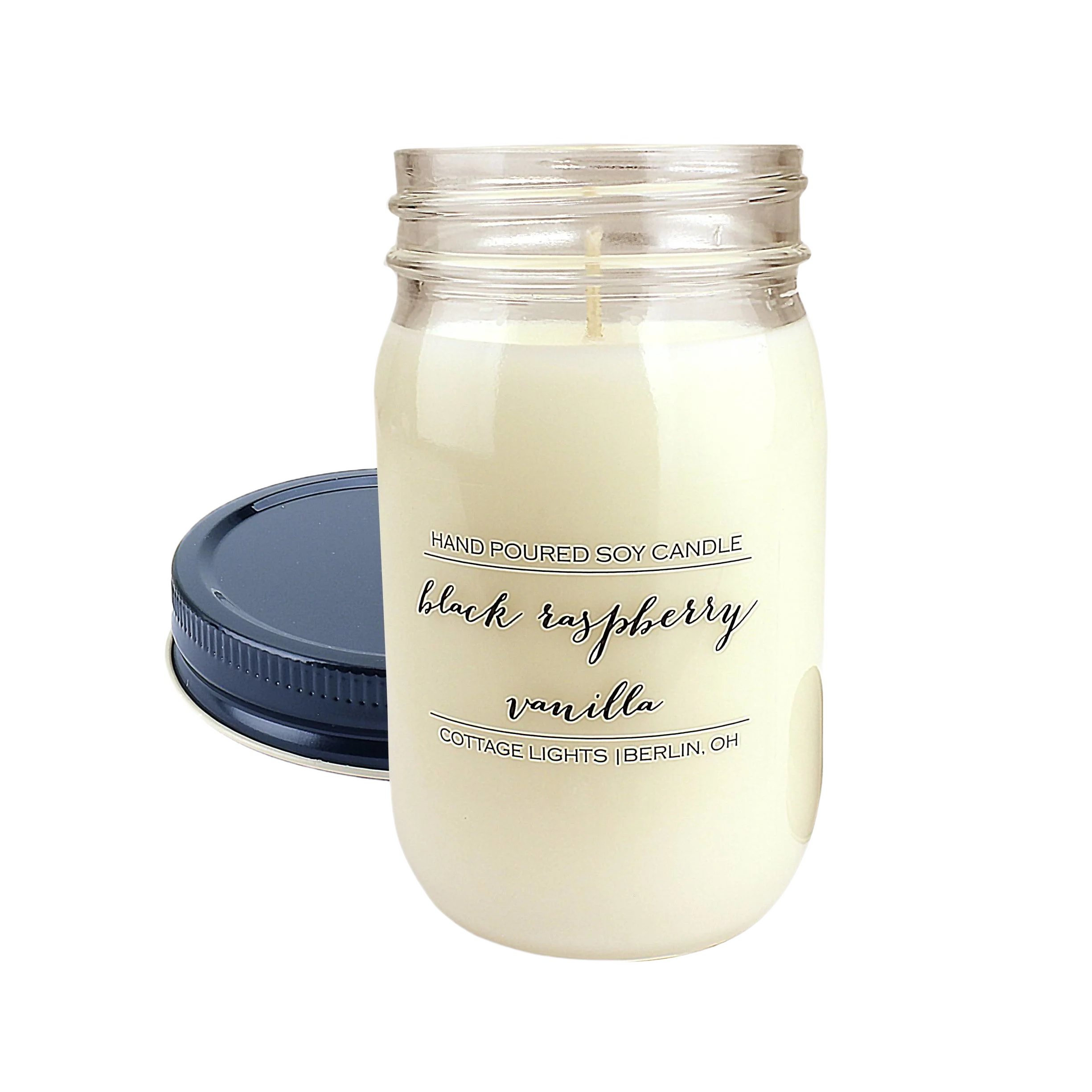 Innovative Cottage Candle Black Raspberry Vanilla Jar Candle 16 oz. Functional