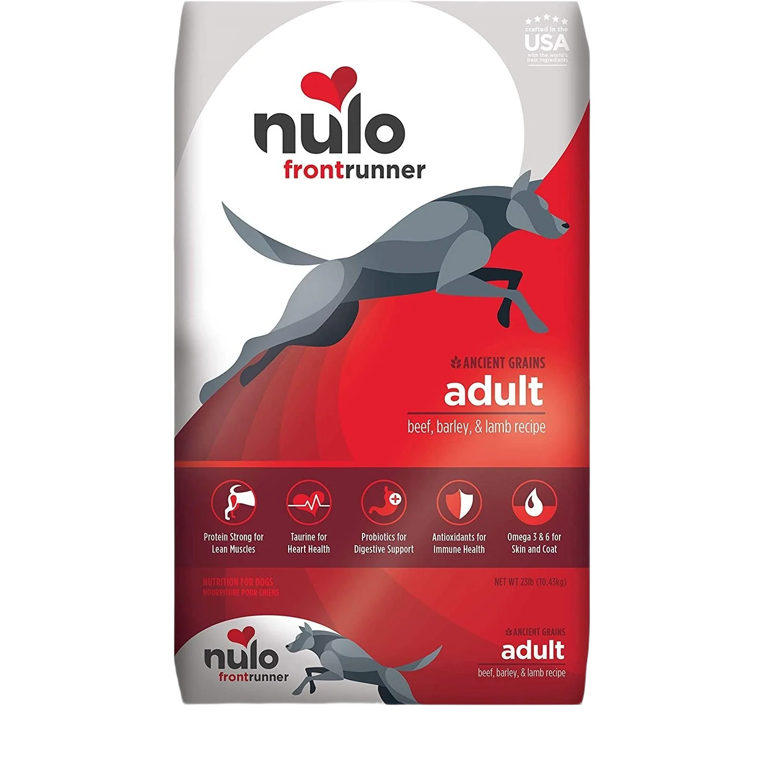 Prestigious Nulo Frontrunner Protein Beef Barley Lamb Recipe Dry Adult Dog Food 23 lb. Soft