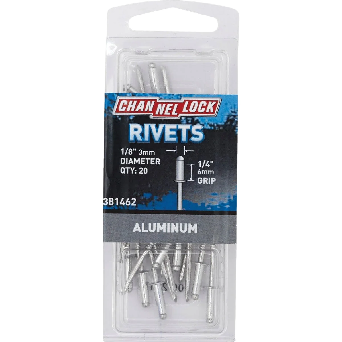 Optimized Channellock 1 8 In Diameter x 1 4 In Grip Aluminum Pop Rivets 20-Pack User-Friendly