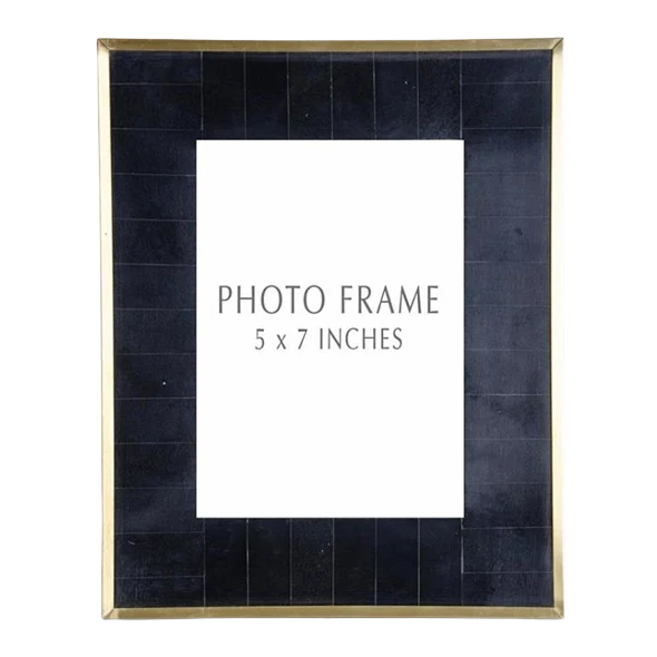 Detailed K K Interiors Black Tile Brass Photo Frame 5 x 7 in. Practical