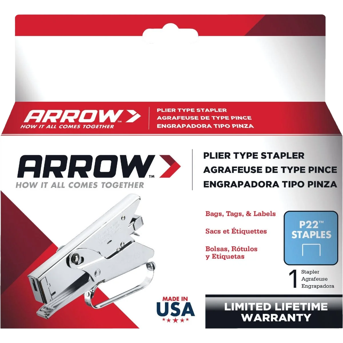 Flexible Arrow Plier-Type Stapler Solid