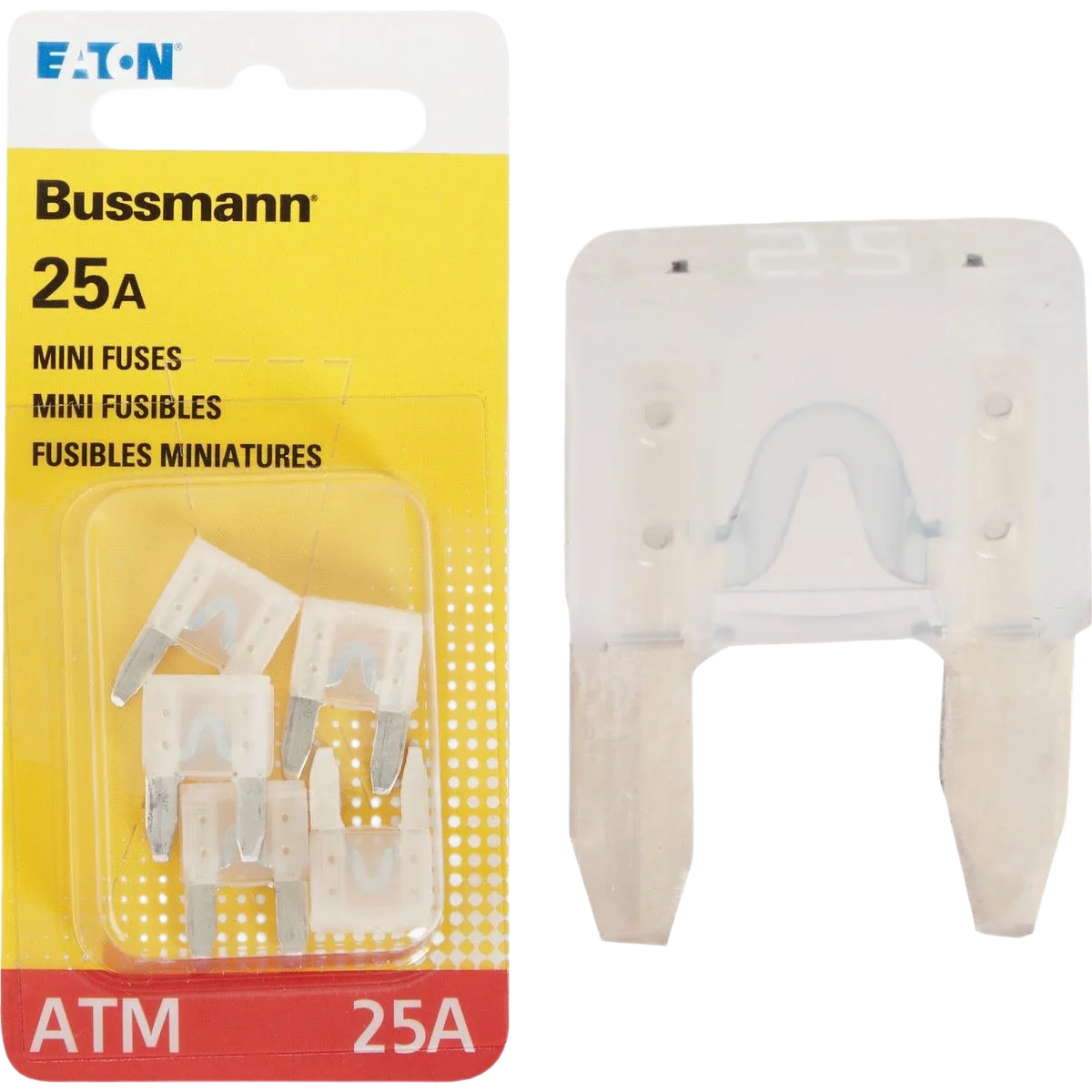 Official Bussmann Fuses 25A Mini Automotive Fuse 5-Pack Healthy