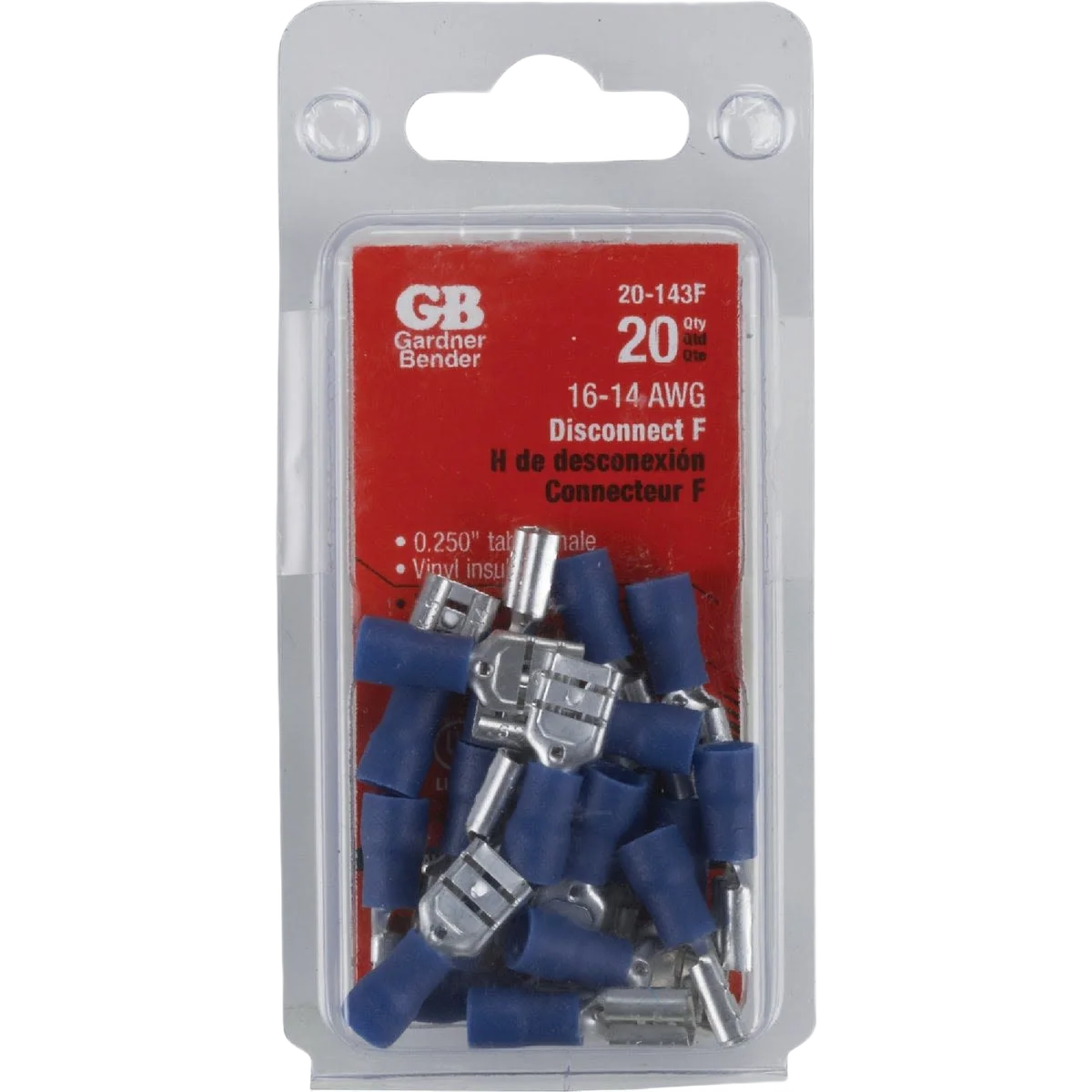 User-Friendly Gardner Bender 16 to 14 AWG Blue Vinyl-Insulated Barrel Female Disconnect 20-Pack Fast