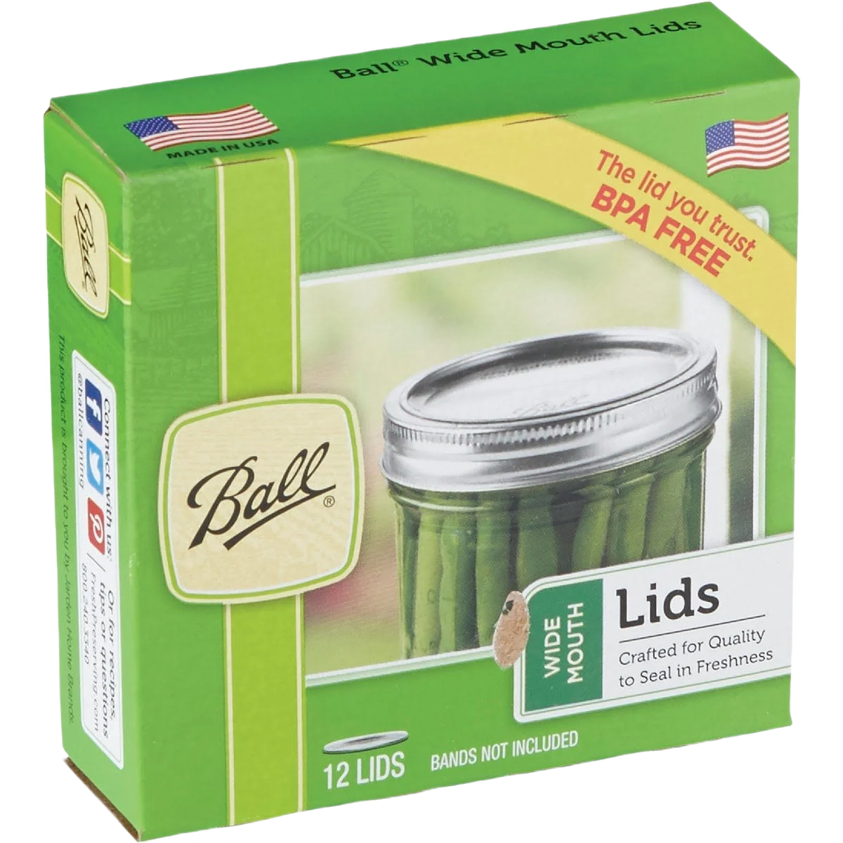 Consistent Ball Wide Mouth Dome Canning Lids 12-Pack World-Class