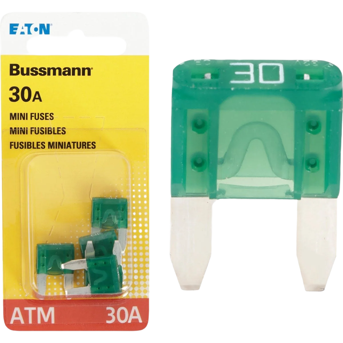 Dependable Bussmann Fuses 30A ATM Blade Mini Automotive Fuse 5-Pack Exclusive