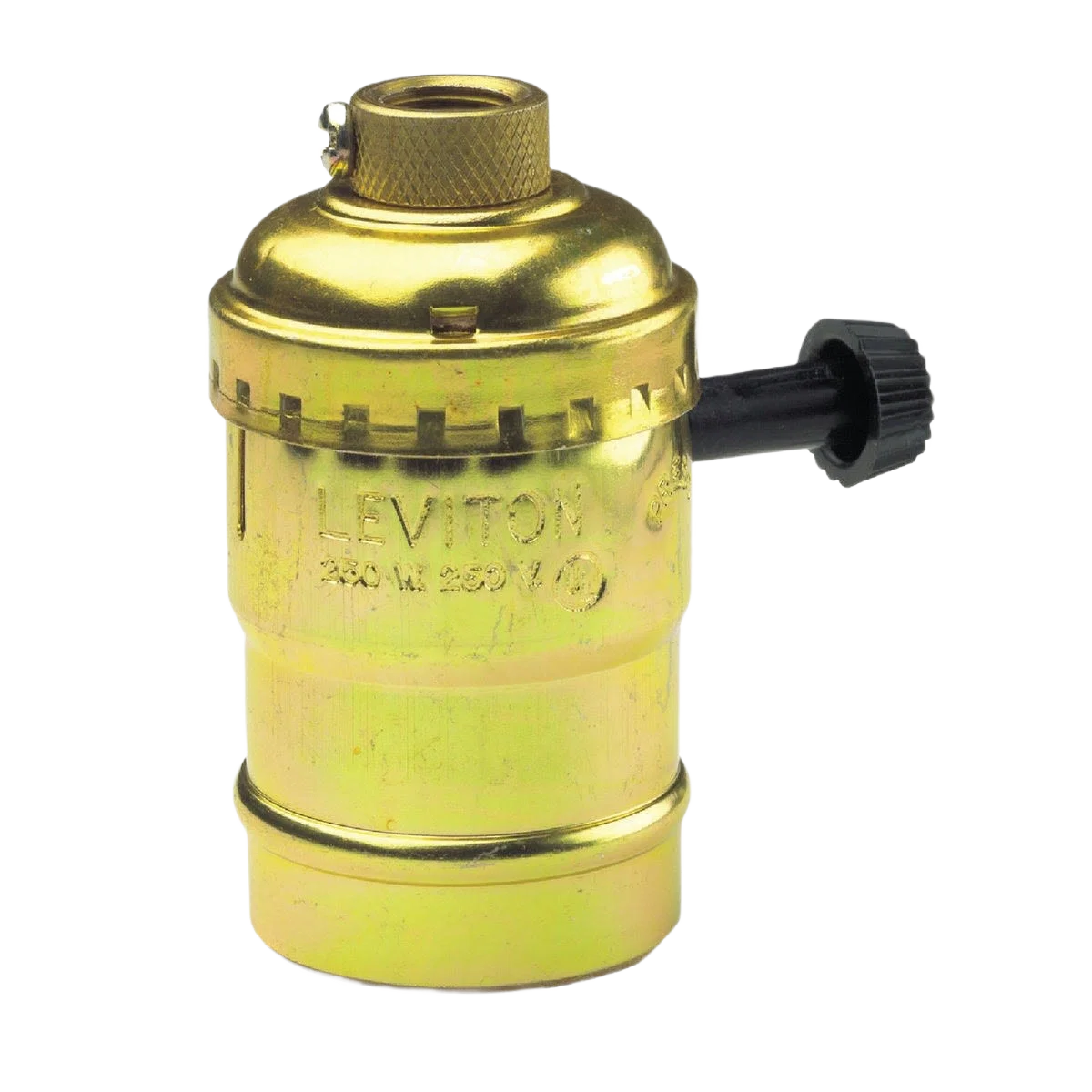 Casual Leviton Turn-Knob Medium Base Brass Double-Circuit Lamp Socket Optimized
