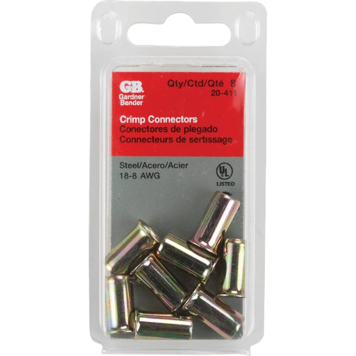Eco-Friendly Gardner Bender 14 to 8 AWG Copper-to-Copper Crimp Connector 8-Pack Solid