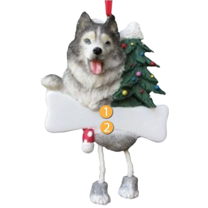 Minimalist E S Pets Personalized Siberian Husky Dangling Legs Ornament High-Performance