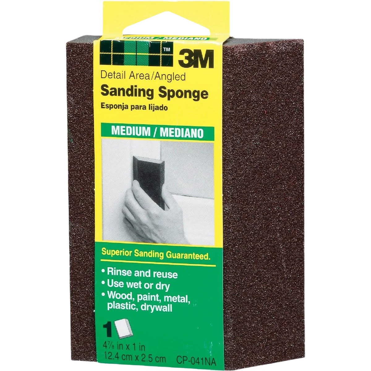 Lightweight 3M Angled Detail Area All-Purpose Medium Sanding Sponge Official