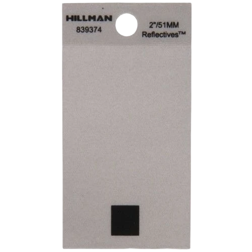 Consistent Hillman 2 in. Black Silver Reflective Mylar Square Cut Sticker Period . Organic