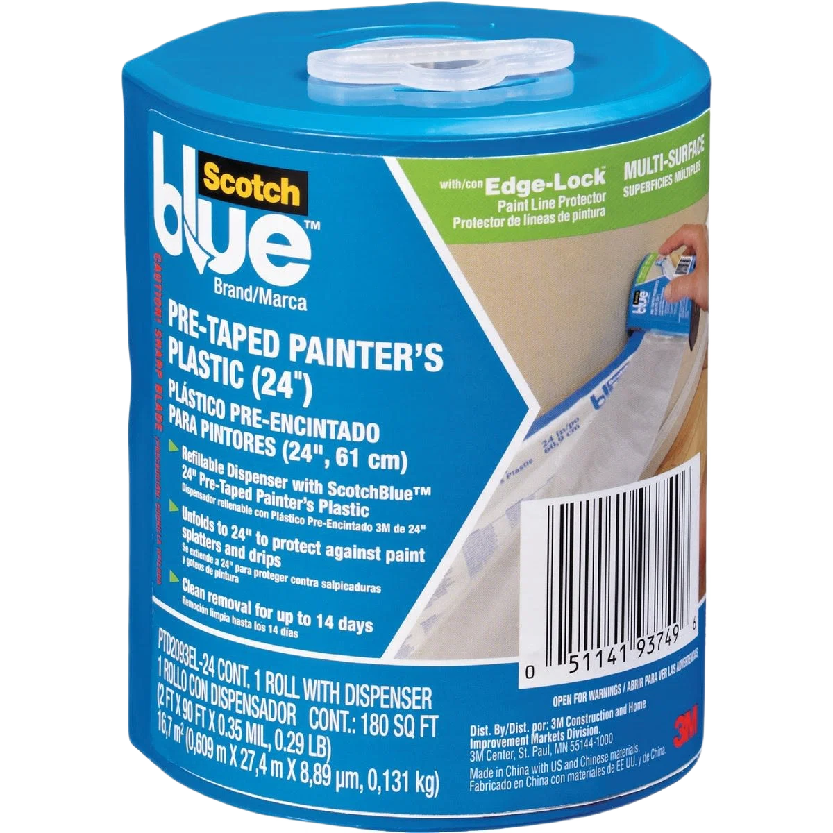 Relaxed Scotch Pre-Taped Painter’s Plastic Drop Cloth 24 in. x 90 ft. Consistent