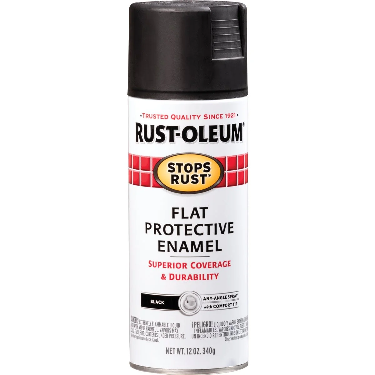Innovative Rust-Oleum Black Flat Protective Enamel Spray Paint 12 oz. Effective