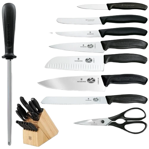 Original Victorinox Swiss Army Classic 15-Piece Block Set Natural