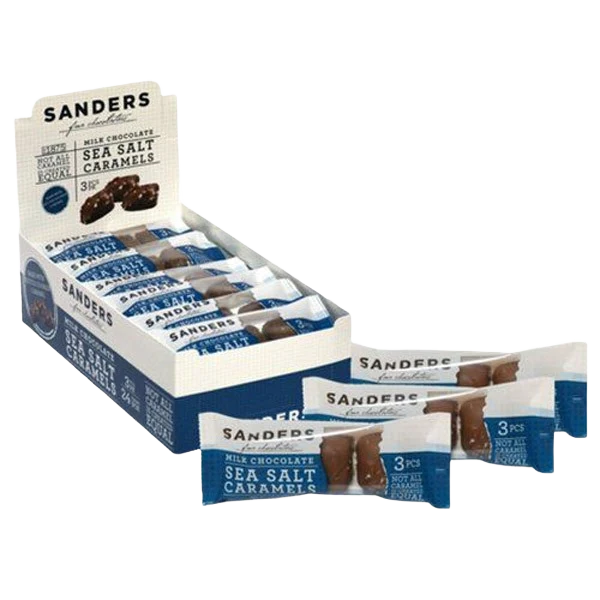 Recyclable Sanders Milk Chocolate Sea Salt Caramels 3 Pieces Green