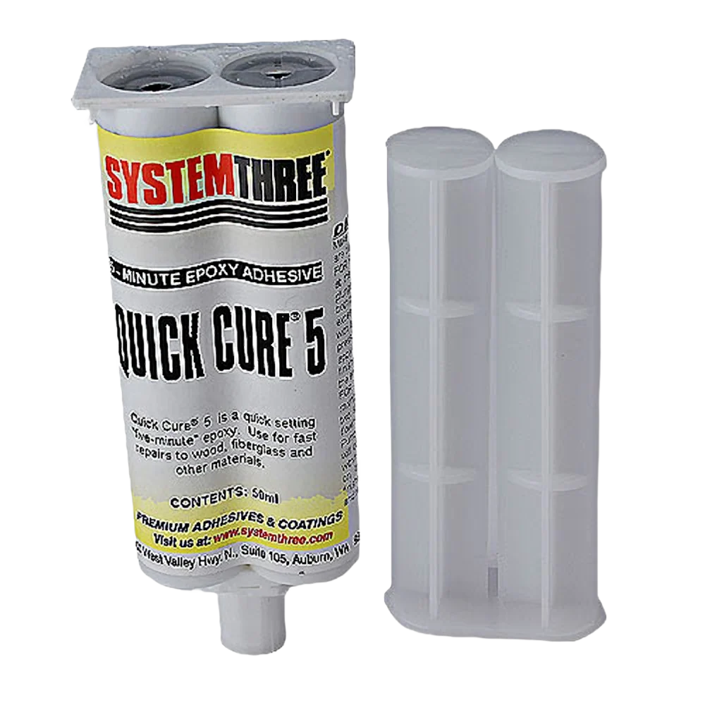 Clean System Three Quick Cure-5 Epoxy 1.6 oz. Syringe High-Performance