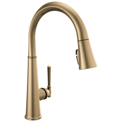 High-Performance Delta Emmeline Champagne Bronze Single Handle Pull Down Kitchen Faucet Original
