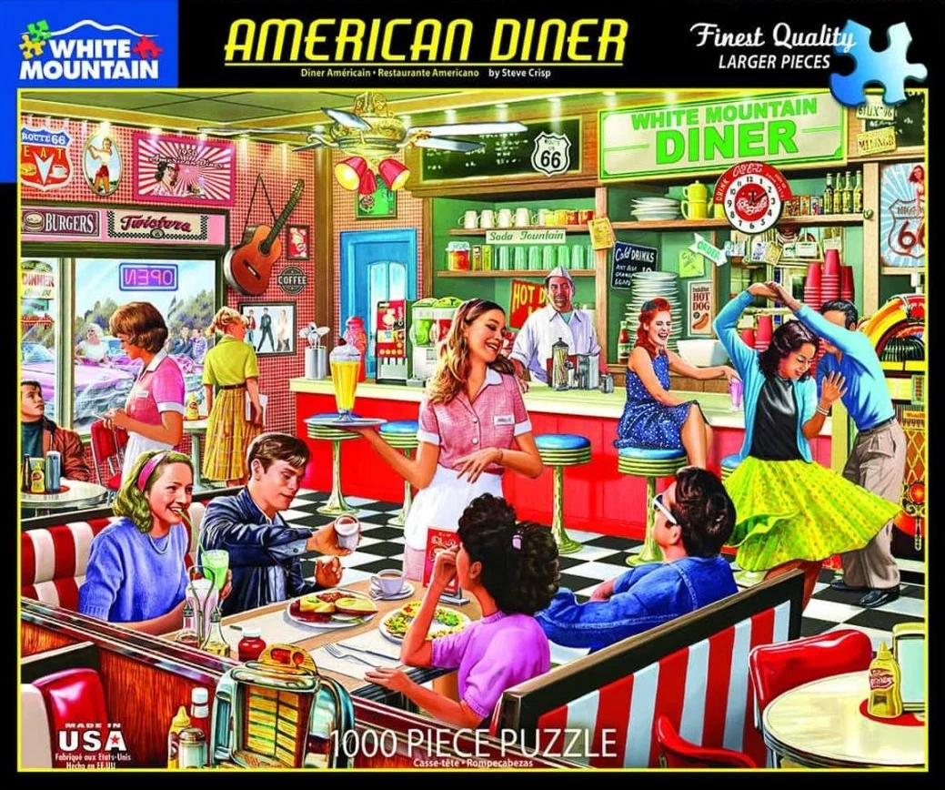 Consistent White Mountain American Diner 1 000 Piece Jigsaw Puzzle Contemporary