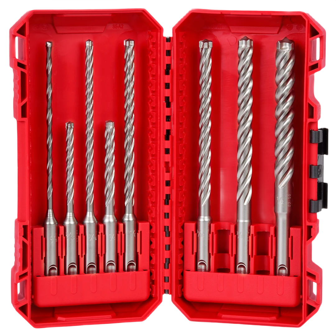 High-End Milwaukee SDS Plus MX4™ 4-Cutter Drill Bit Kit 8PC Smart