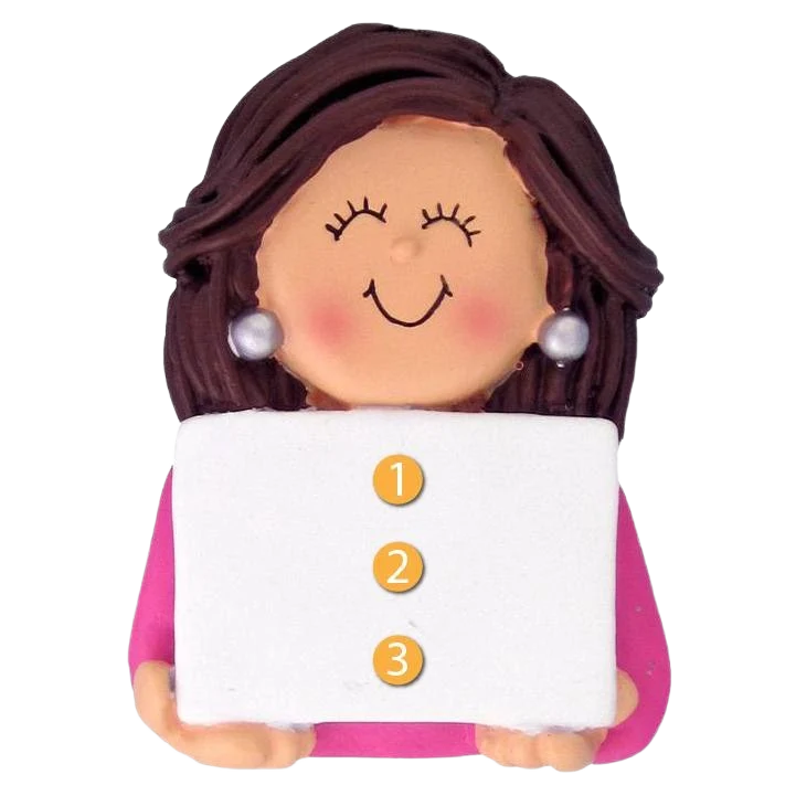 Selected Ornament Central Personalized Female with Brown Hair Earrings Ornament Convenient