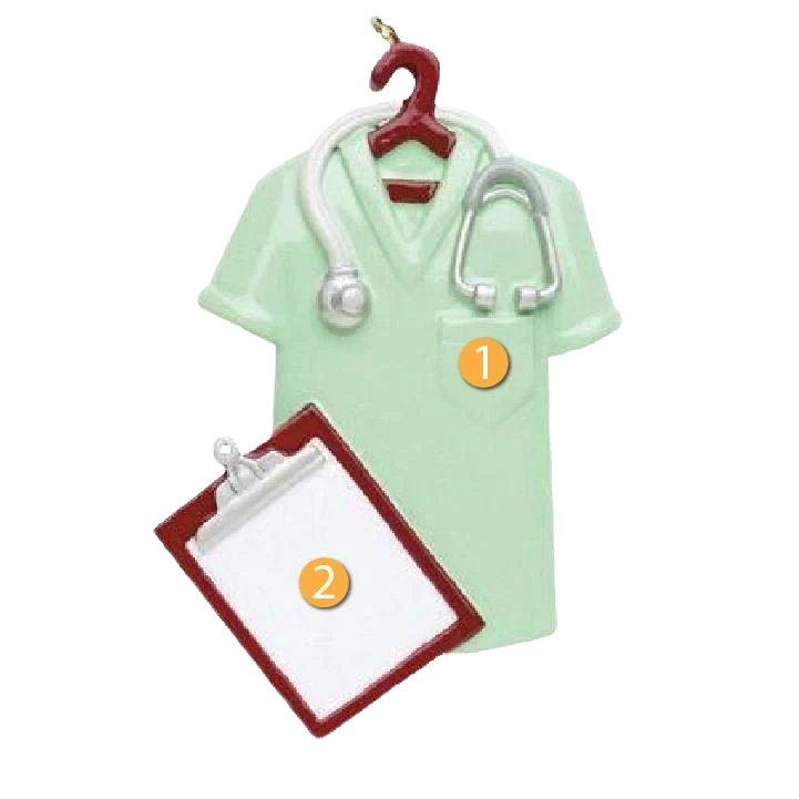 Fast Rudolph Me Personalized Green Scrubs Ornament Selected