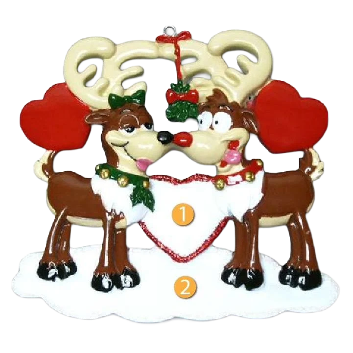 High-End PolarX Personalized Reindeer Love Ornament Exclusive