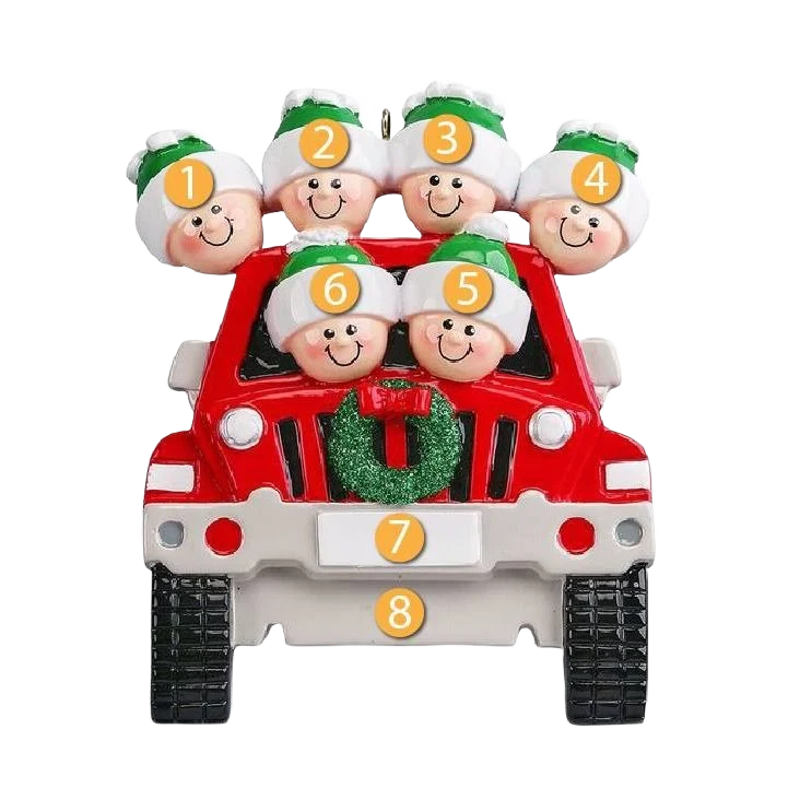 Clean Rudolph Me Personalized SUV Family of 6 Ornament Outstanding