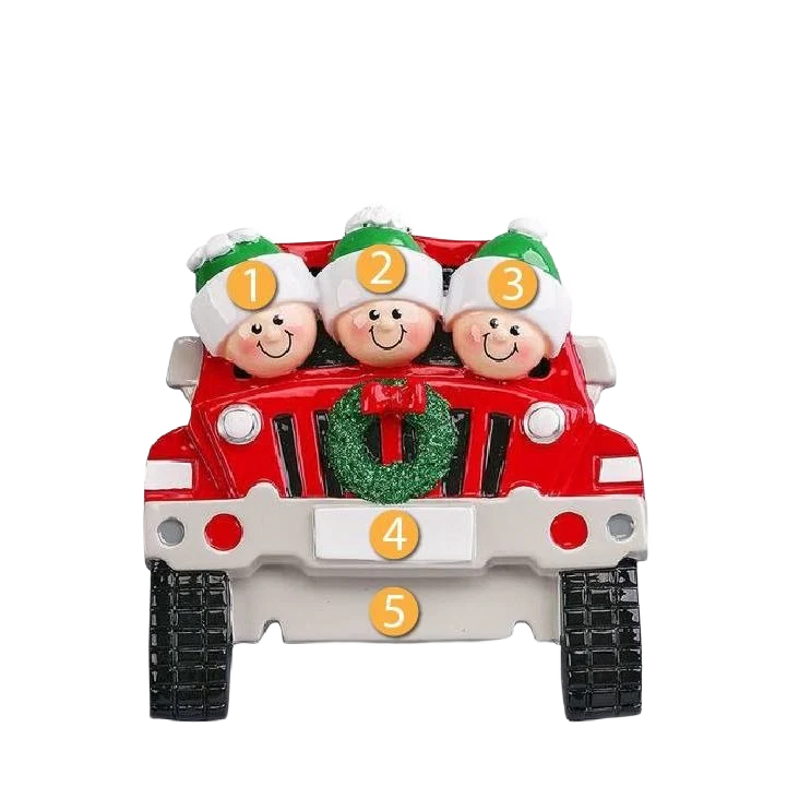 Elite Rudolph Me Personalized SUV Family of 3 Ornament Healthy
