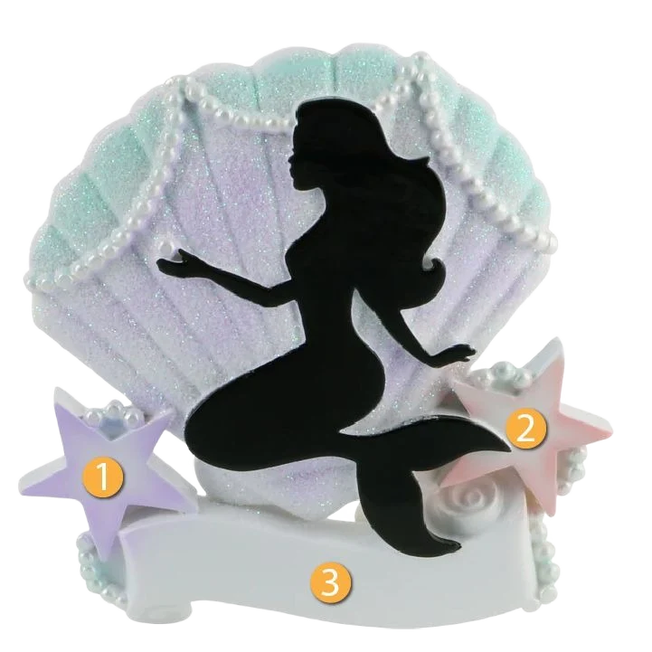 Traditional PolarX Personalized Mermaid Silhouette Ornament Efficient
