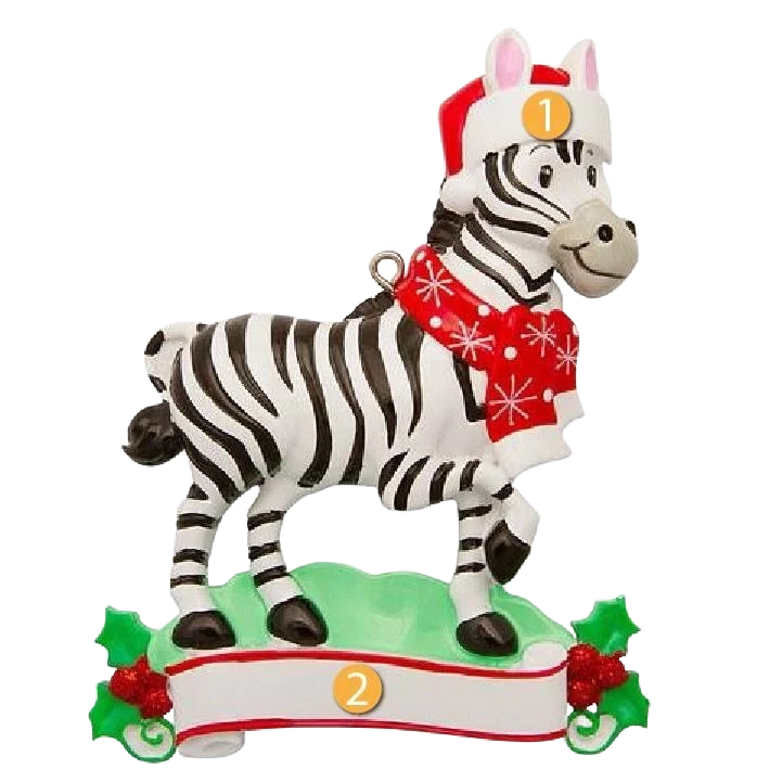 Convenient PolarX Personalized Zebra Ornament Lightweight