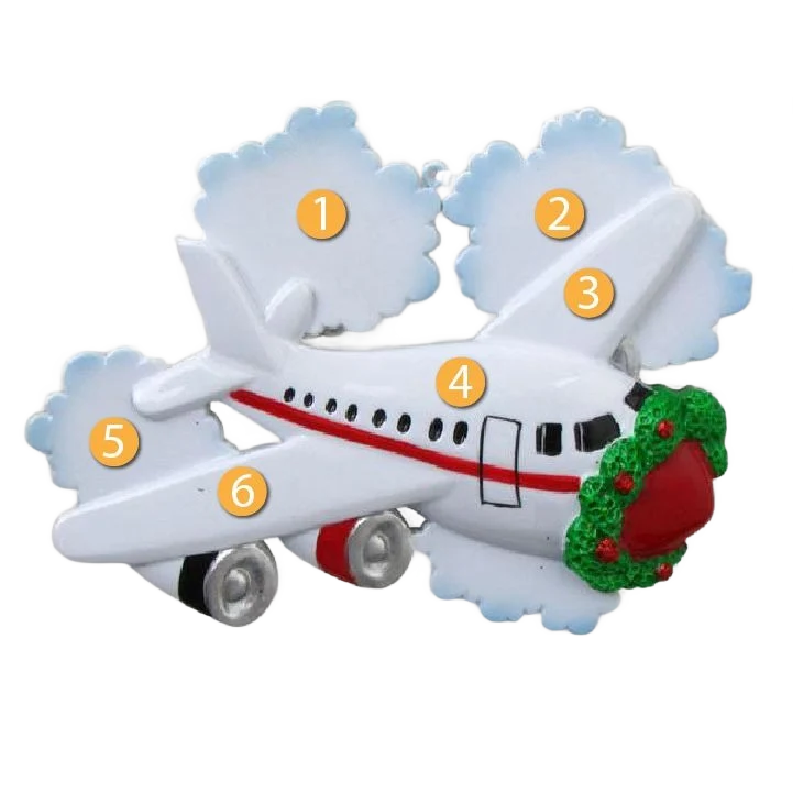 Original PolarX Personalized Plane in Clouds Ornament Professional