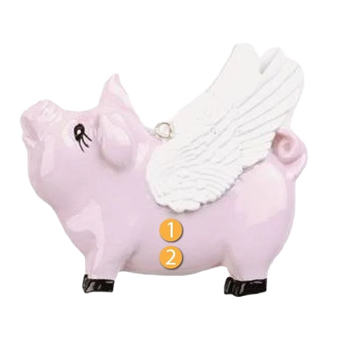 Premium Material Rudolph Me Personalized Pig with Wings Ornament Advanced