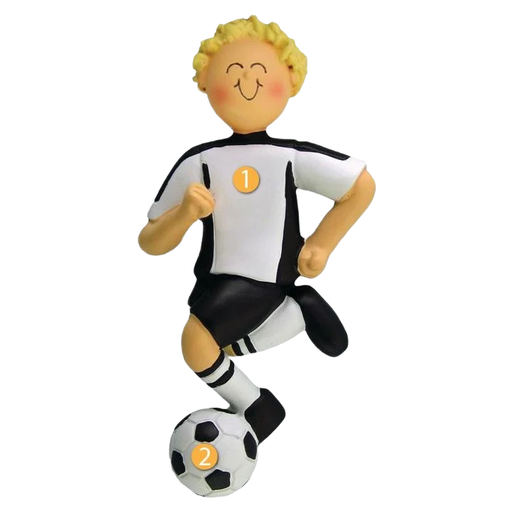 Pure Ornament Central Personalized Blonde Male Black Soccer Uniform Ornament Fashionable