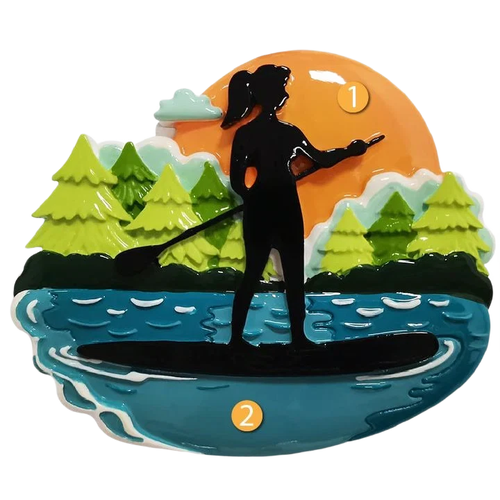Casual PolarX Personalized Female Paddle Boarder Ornament Reliable