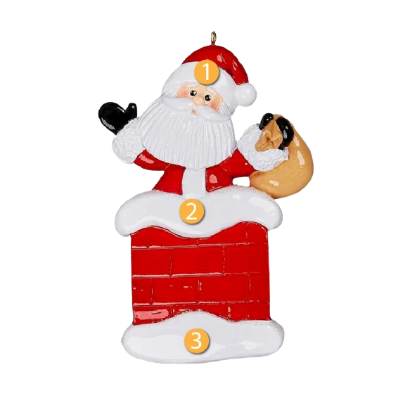 Original Rudolph Me Personalized Santa in Chimney Ornament High-Grade
