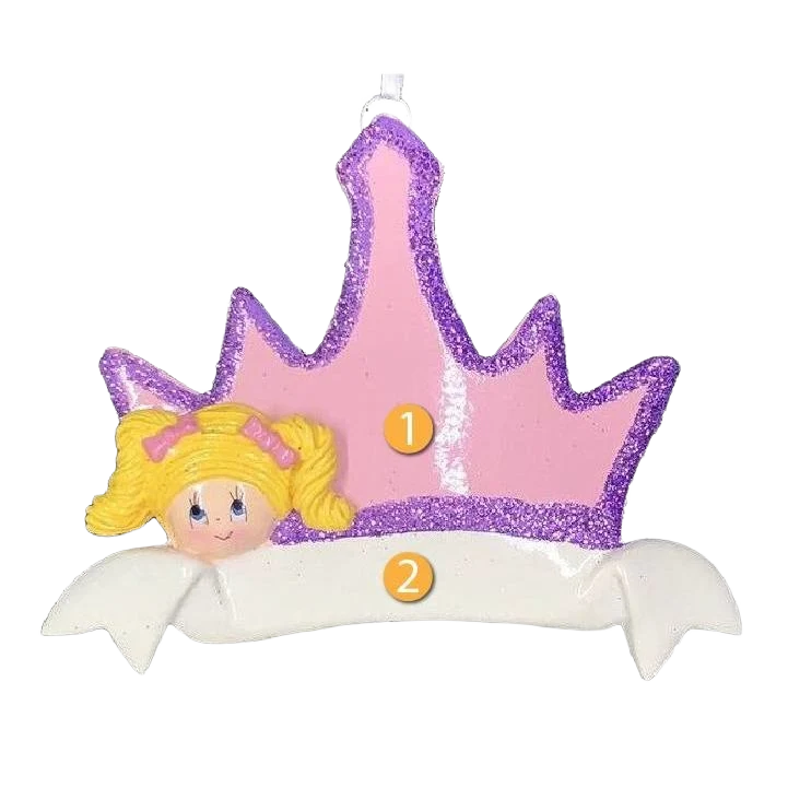 Clean Rudolph Me Personalized Blonde Crown Girl Ornament Outstanding