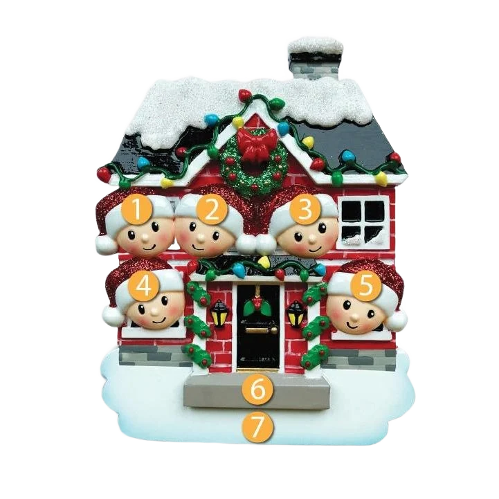 Dependable PolarX Personalized New House Family of 5 Ornament Premium Material