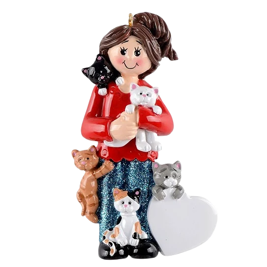 Eco-Friendly Rudolph Me Personalized Cat Lady Ornament Stylish