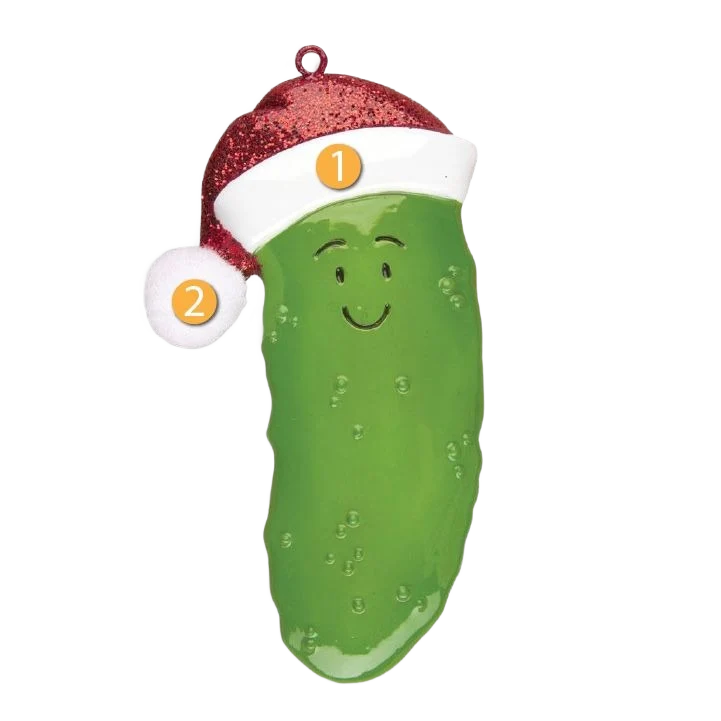 Crafted PolarX Personalized Christmas Pickle with Santa Hat Ornament Eco-Friendly