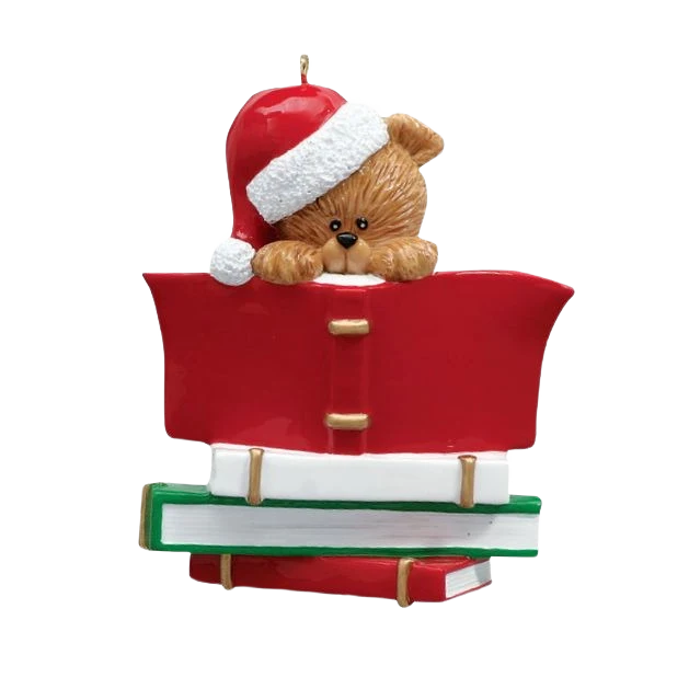 Environmentally Friendly Rudolph Me Personalized Bear Bookclub Ornament Pure