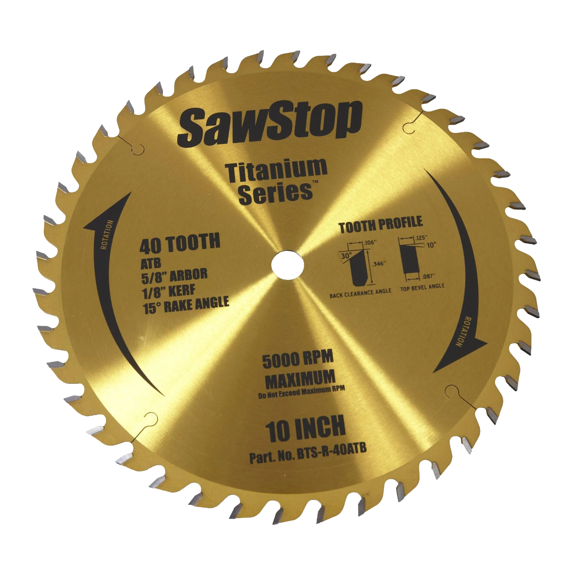 Optimized SawStop 10 40-Tooth Saw Blade Refined