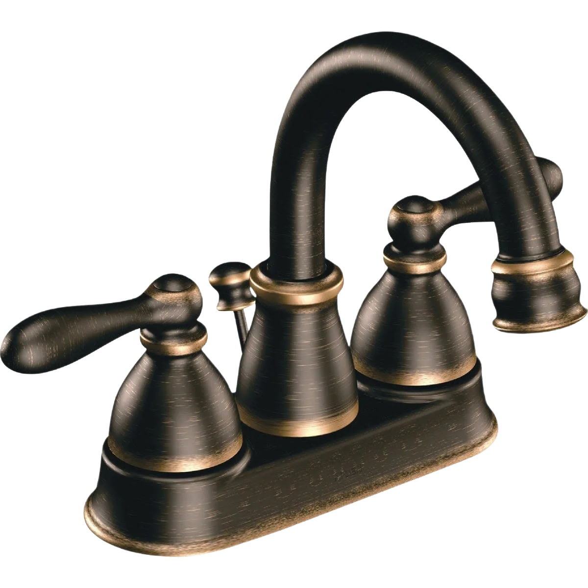 Traditional Moen Caldwell Mediterranean Bronze Two Handle High Arc Bathroom Faucet Trendy
